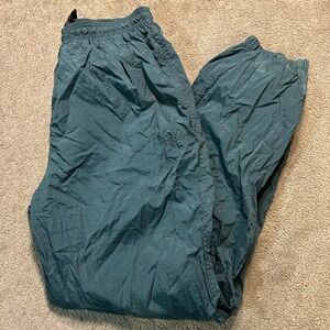 VTG  90s Y2K Adidas Track Pants Mens XL Green Windbreaker Lined Baggy Ankle Zip